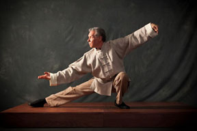 Dr. Roger Jahnke in Tai Chi Classic Pose Snake Creeps Down